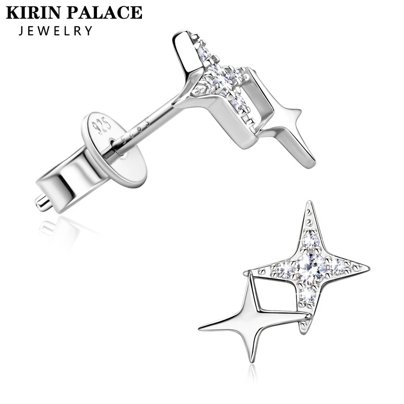 

Kirin Palace Moissanite Stud Earrings for Women Trending Accessories Fine Jewelry Plated 18K Moissanite Diamond Star Earrings