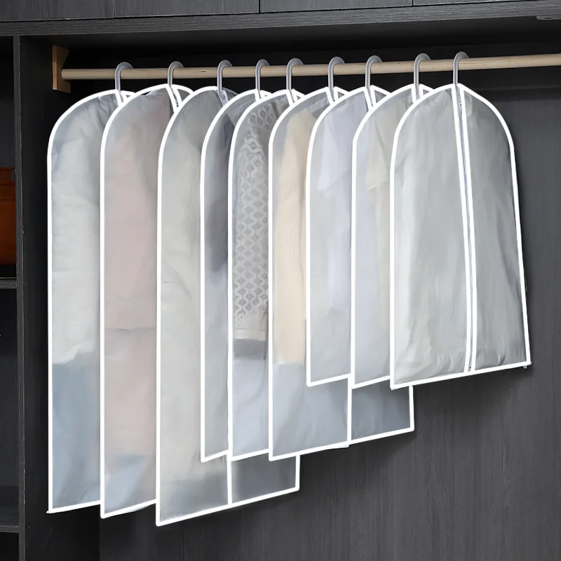 

Home Wardrobe Hanging Storage Bag Zipper Clothes Dust Cover Suit Coat Dress Jacket Garment Bag Closet Organizer Clear Bag