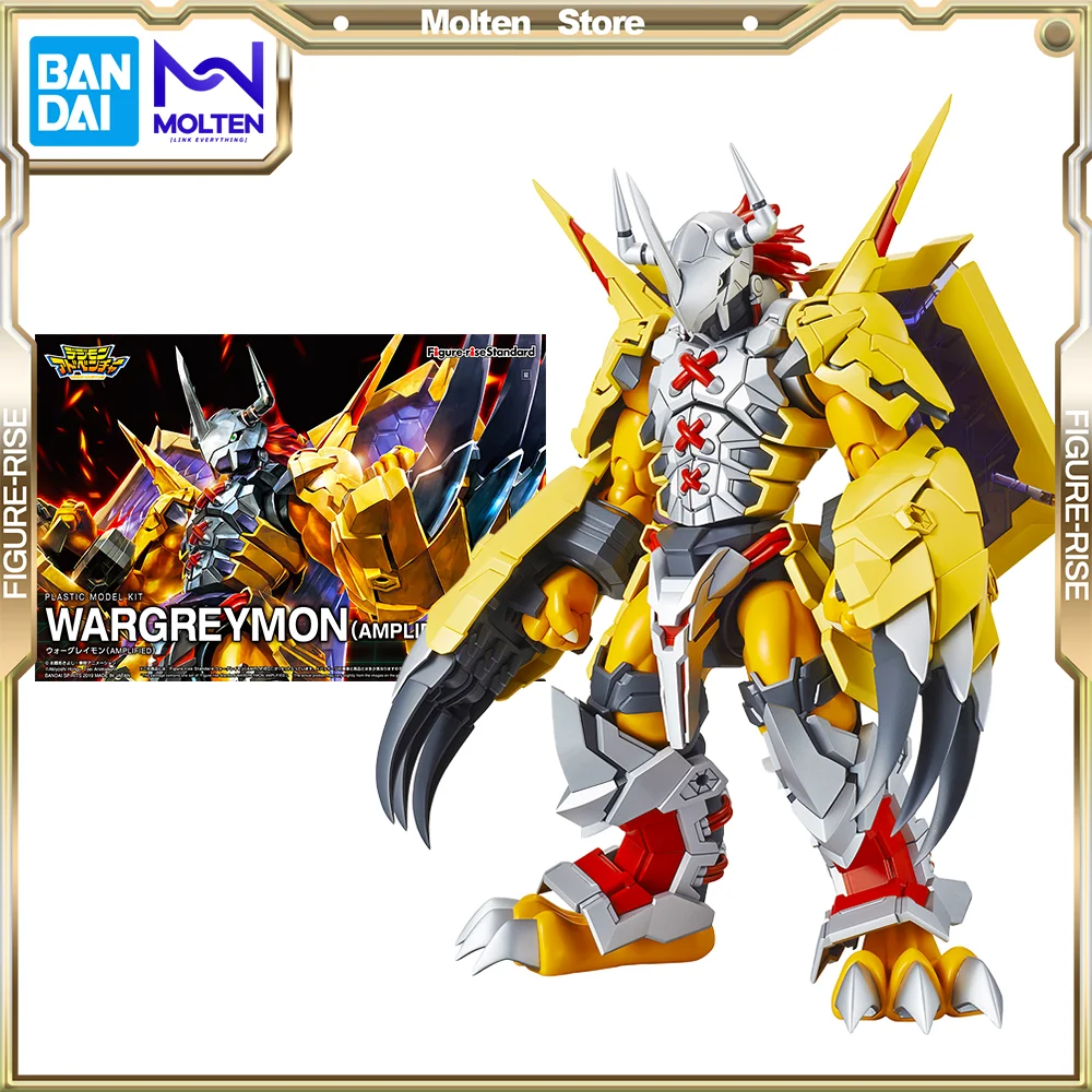 BANDAI Original Figure-rise Standard Digimon Adventure WarGreymon (Amplified) Model Kit Anime Action Figure Assembly/Assembling
