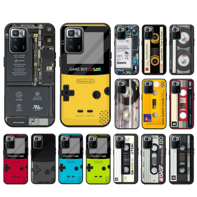 

Phone Case For Xiaomi Redmi Note 11 10 Pro Note 8 Pro 9Pro Note9 9S 10S 9T Redmi 10 9C 9A Cassette Tape Battery Game Boy Case