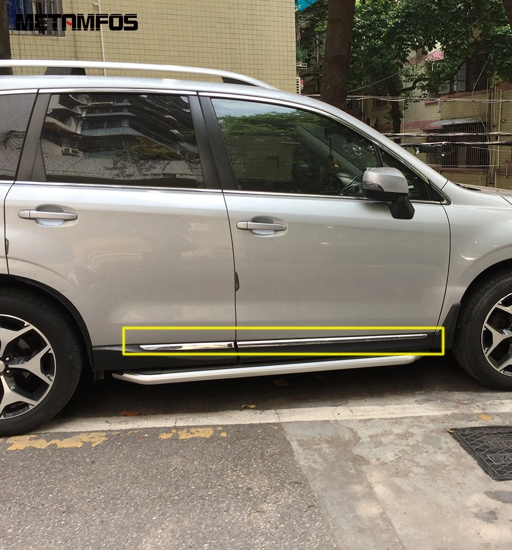 

For Subaru Forester 2013-2015 2016 2017 2018 Chrome Door Side Line Strip Body Skirt Molding Trim Sticker Accessories Car Styling