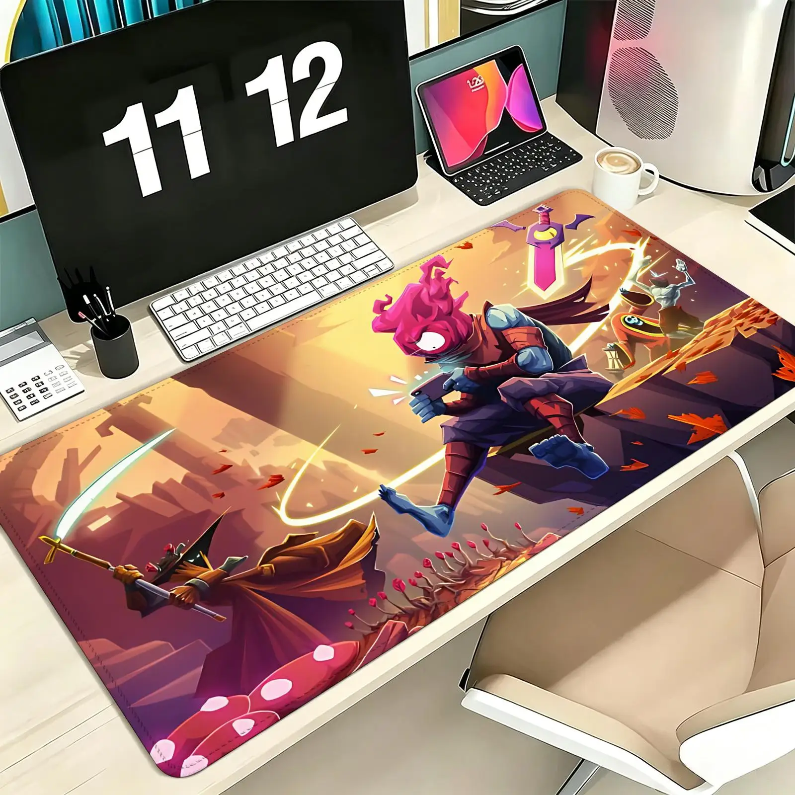 Фото Коврик для мыши Pro E-Sports XXL, игровой коврик для мыши, очень большой, с нескользящими прошитыми краями, для клавиатуры, ноутбука, стола, для ПК-геймеров, Dead Cells №1