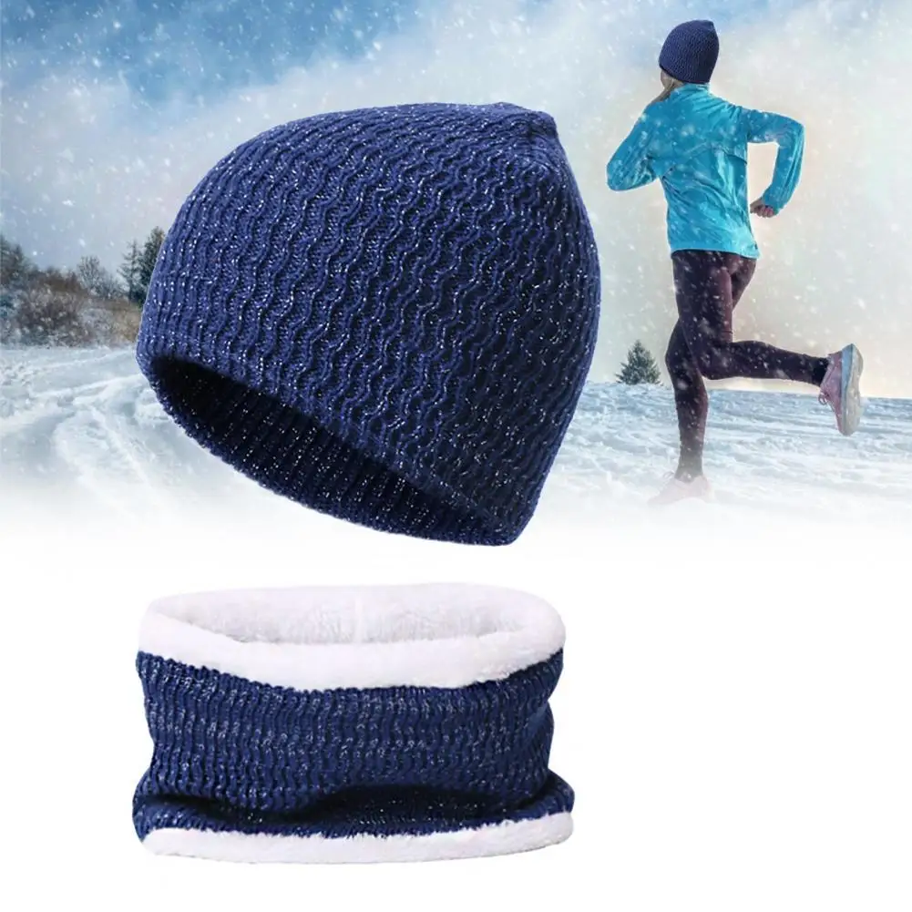 

All-Match Lint-Free Warm Knit Beanie Hat Neck Gaiter Scarf Set for Daily Wear