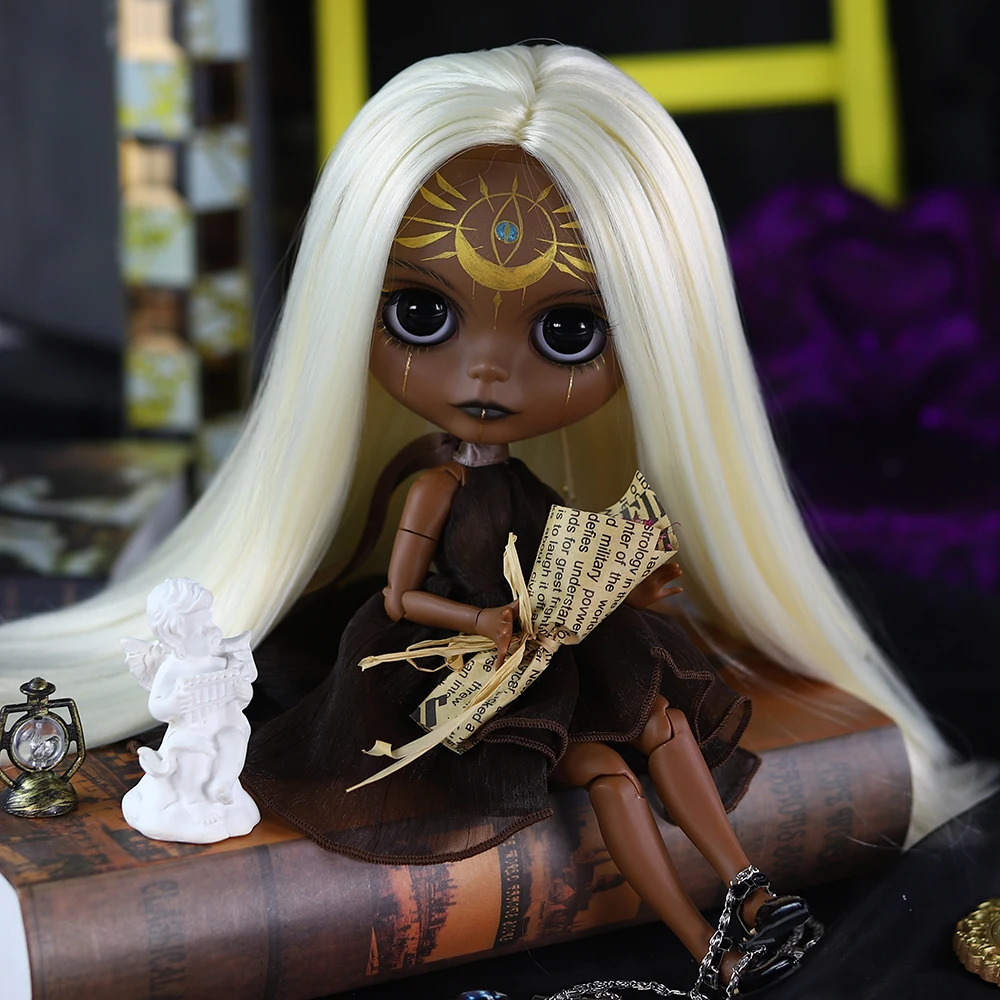 Кукла ICY DBS Blyth 1/6 30 см серия Sun Doll темная Blace face матовая ручная роспись набор кукол bjd