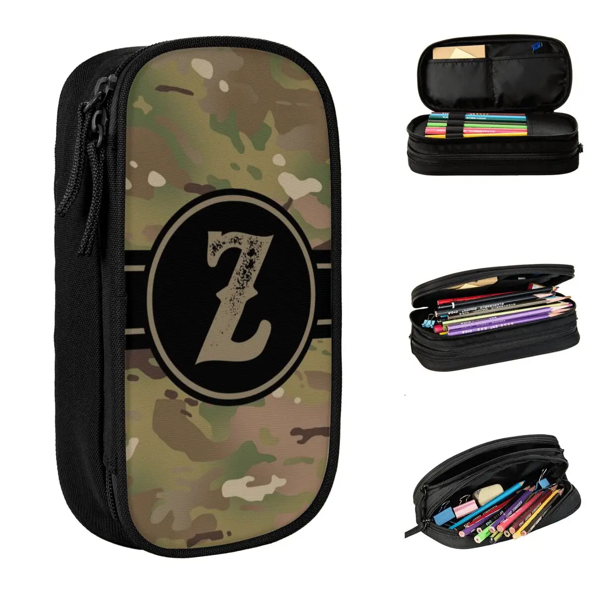 Case Military Camo Pencilcases Pen Box Big Capacity Bag Students School Stationery