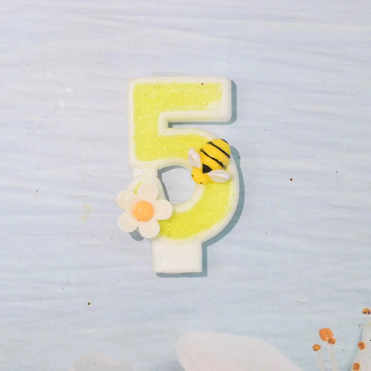 Bear Daisy Yellow Smiley свеча в виде подсолнуха для украшения торта девушка на день