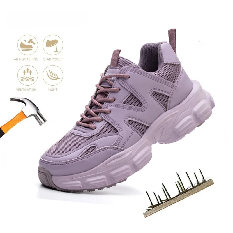 

2023 Work Safety Shoes Men Lightweight Safety Boots Indestructible Work Sneakers Women Kevlar Insole Protective Steel Toe Shoes