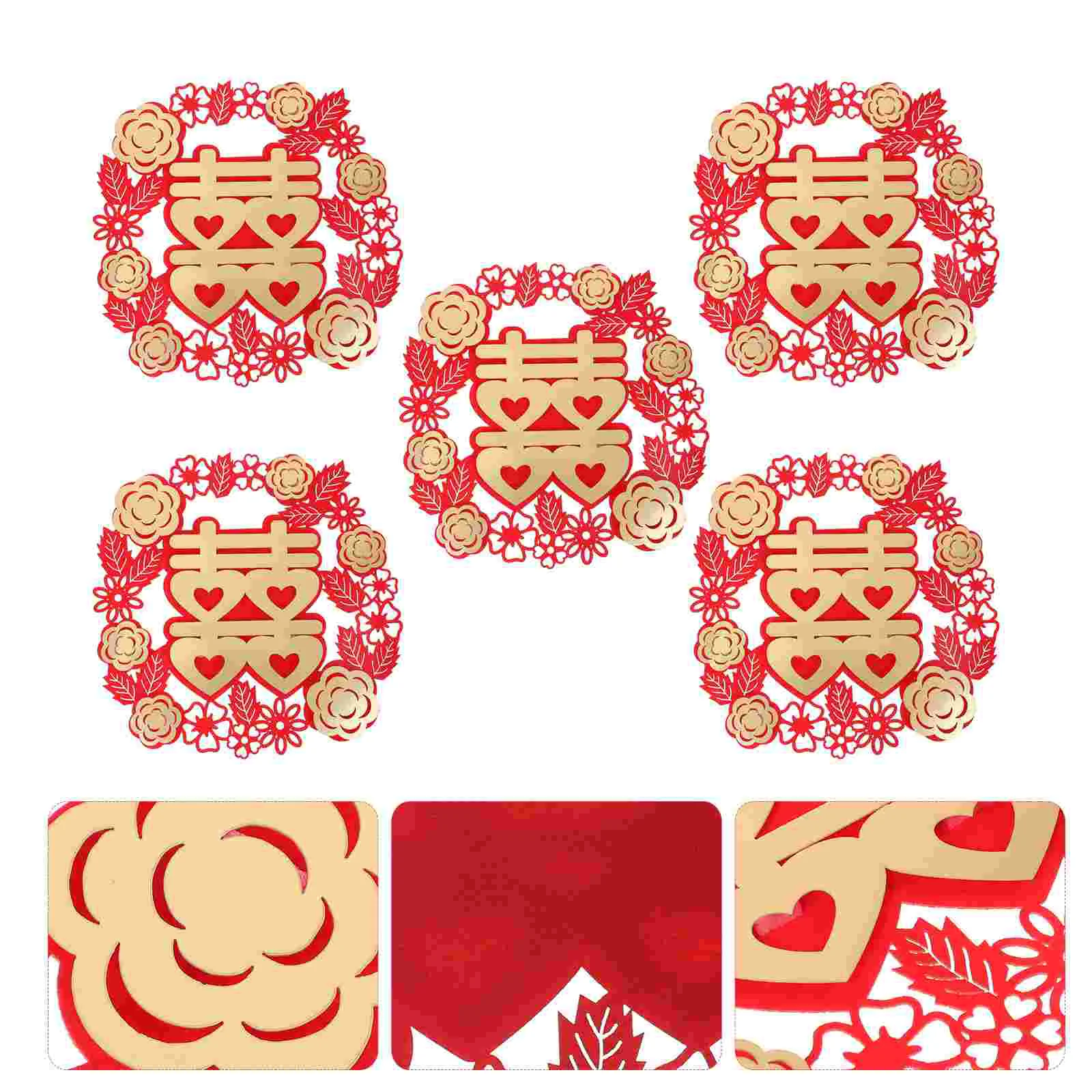 

Wedding Chinese Stickers Paper Xi Character Cut Decalscutting Decorations Bedding Layout Bars Window Door Decal Decoration