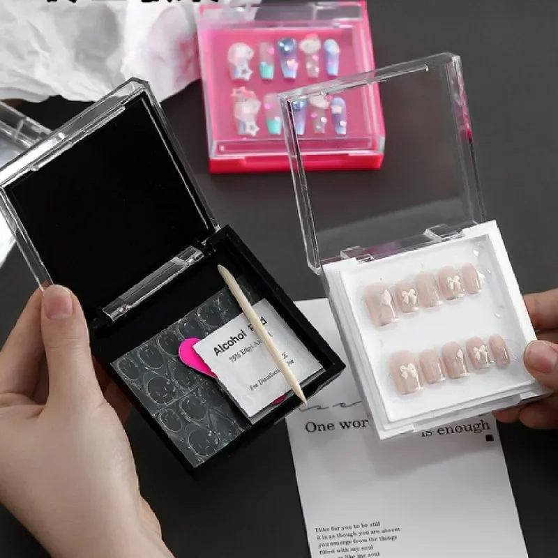 1 шт. коробка для упаковки ногтей квадратная