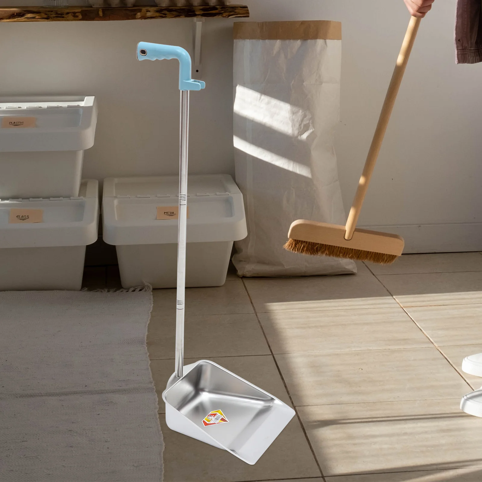 Чистящие средства Домашняя кастрюля для пыли Совок мусора с длинной ручкой Банки