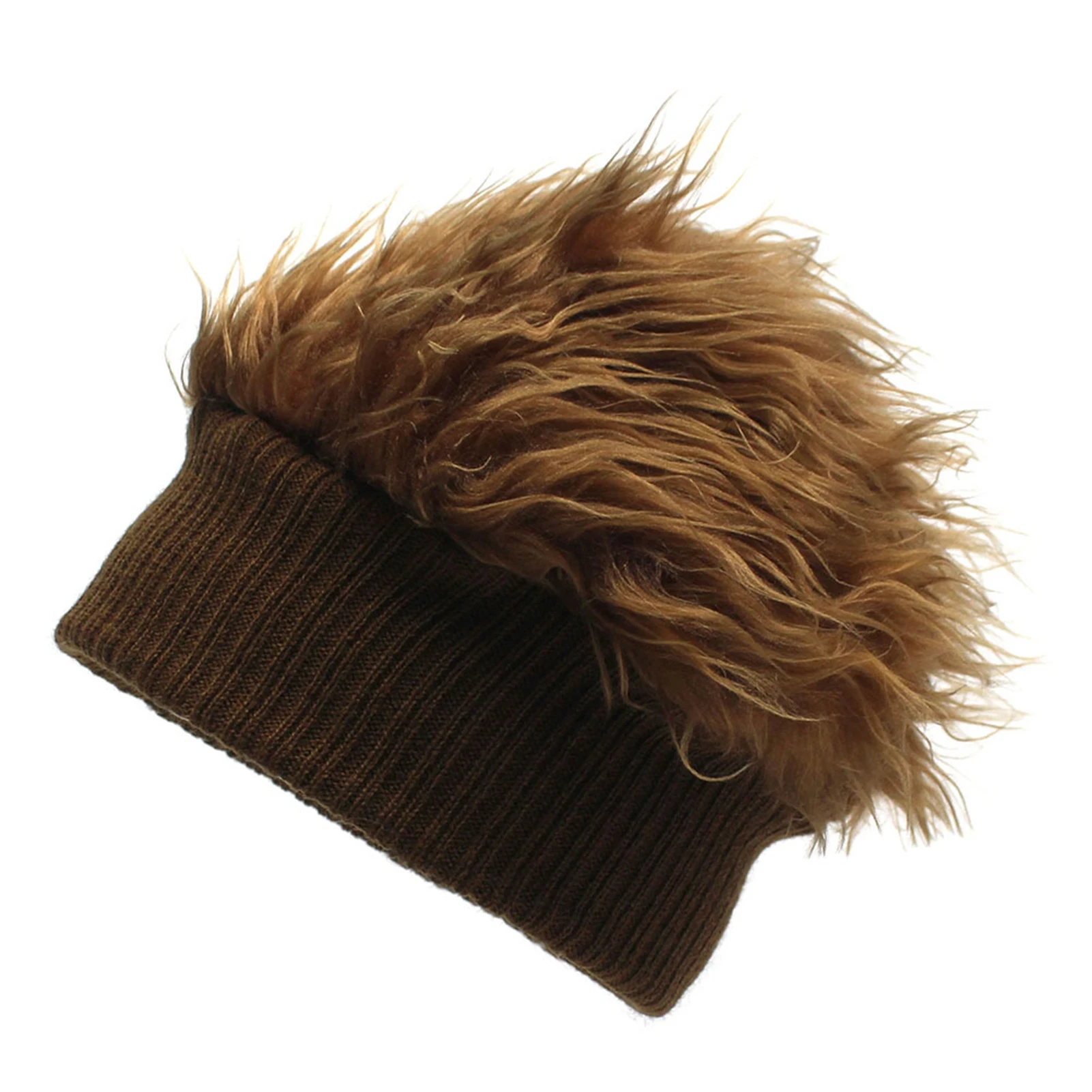 

Slouchy Beanie Hat with Wigs Vertical Strip Headband with 3 Colors for Friend Family Neighbors Gift