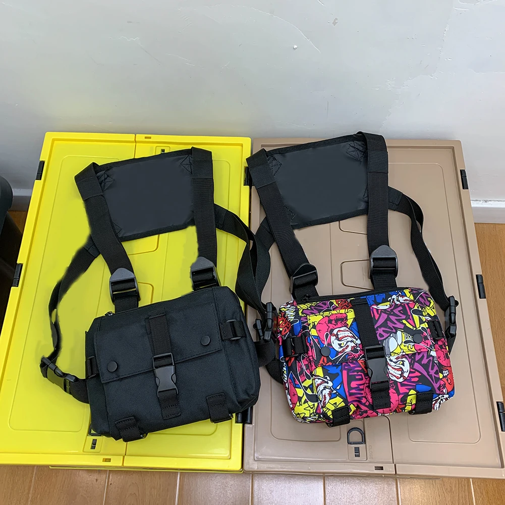 

Hip Hop Style Chest Bag Tactical Two Straps Chest Rig Bags Unisex Streetwear Oxford Cloth Waist Pack Supplies
