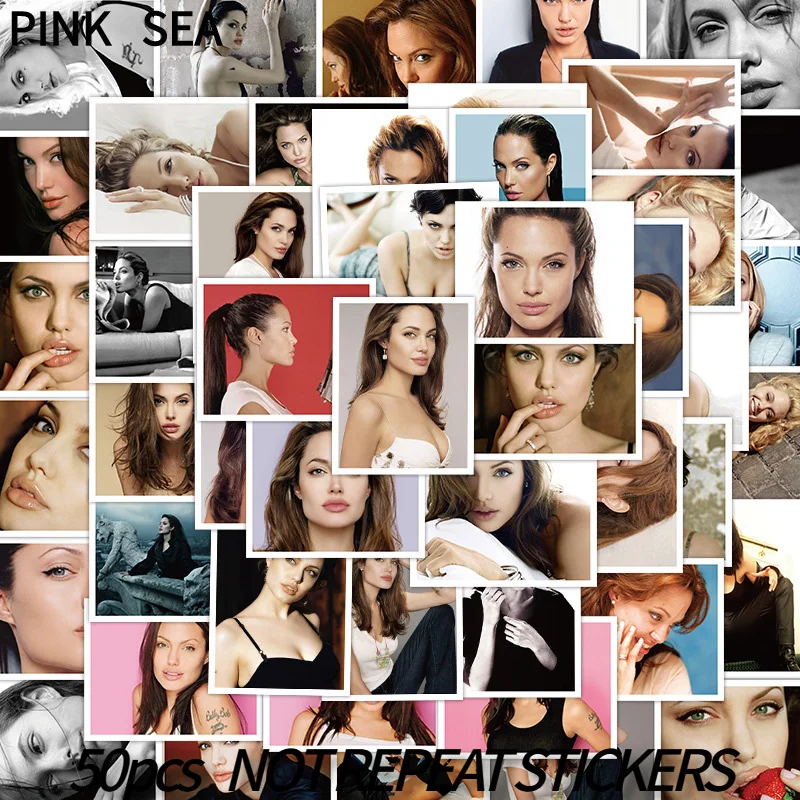 

10/30/50pcs/set Angelina Jolie Sexy Actress Star Cartoon Graffiti Stickers For Luggage Skateboard Kids Laptop Phone Guitar