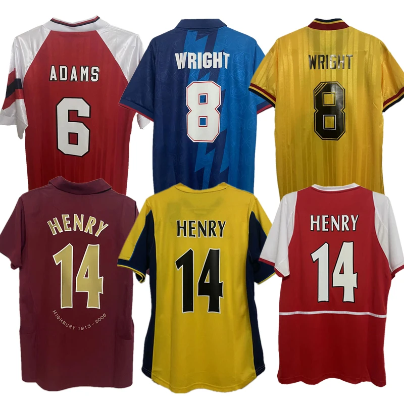 

Retro Jerseys Highbury Home Shirt Pires Henry Reyes Bergkamp Adams Persie 1997, 1998 Shirts Jerseys