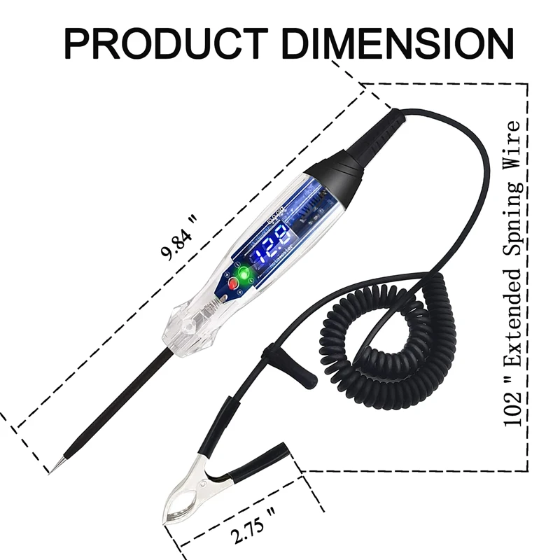 Автомобильный зуммер тестовая лампа 4-60 В постоянного тока цифровой светодиодный