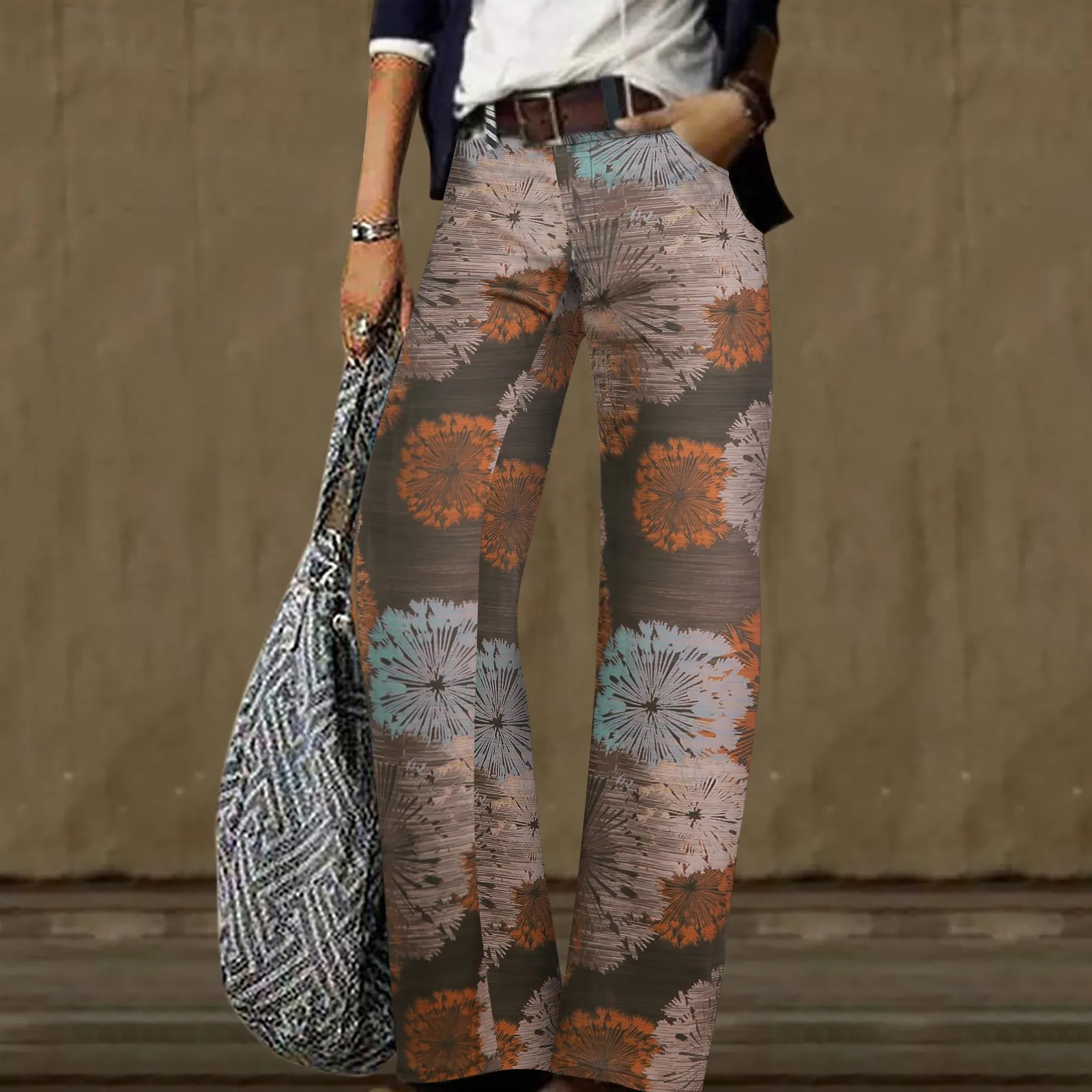 

Брюки женские повседневные с принтом, Модные свободные спортивные штаны, деловые повседневные