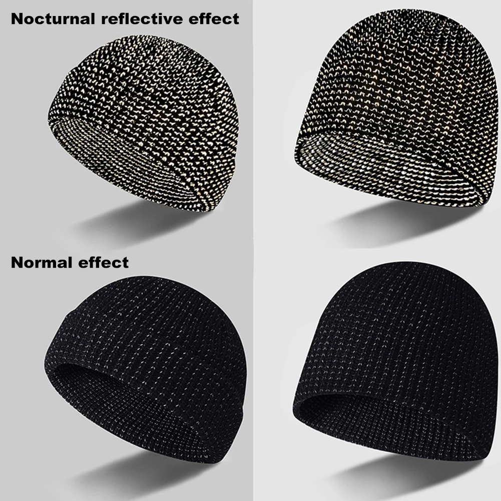 1-5 шт. зимние светоотражающие шапки унисекс высокая видимость серебристая