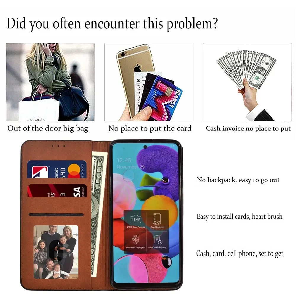 Чехол для телефона Samsung Galaxy A51/A71/A70/A70S/A41/A50/A50S кожаный защитный чехол с защитой от