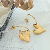 amaiyllis 18k gold light luxury love heart hook earrings fashion trend drop earrings jewelry for lovers