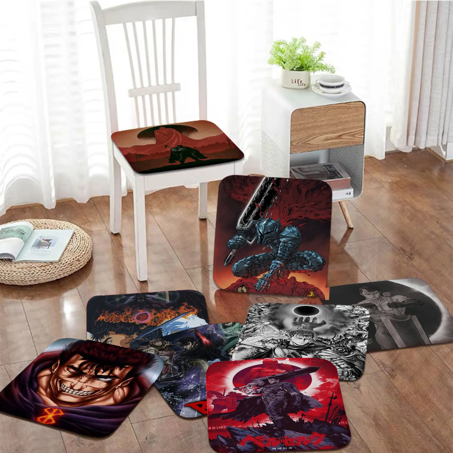 

Berserk Art Fabric Cushion Non-slip Living Room Sofa Decor Students Stool Tatami Office Chair Mat Pad