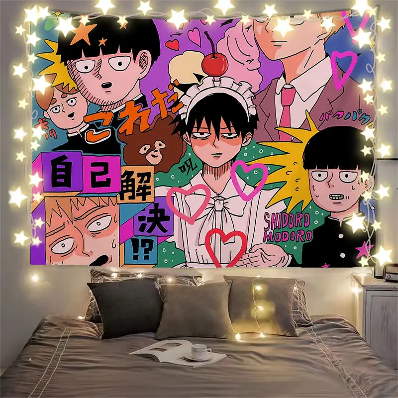 Аниме Mob Psycho 100 Mobu Saiko Hyaku Косплей Valance мультфильм Inbetweening Dossal гобелен прикроватный