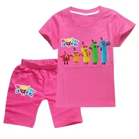 new girls number blocks costume kids casual outfits toddler boys short sleeves t shirt shorts 2pcs sets children summer clothing