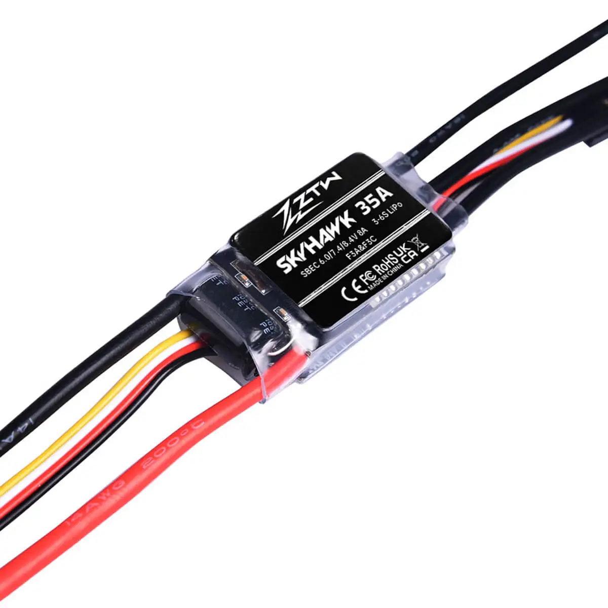 Фото ZTW Skyhawk 35A ESC 3-6S 6 В/7,4 В/8,4 В SBEC 8A бесщеточный регулятор скорости для радиоуправляемого самолета 250-300 класса вертолета с неподвижным крылом №2