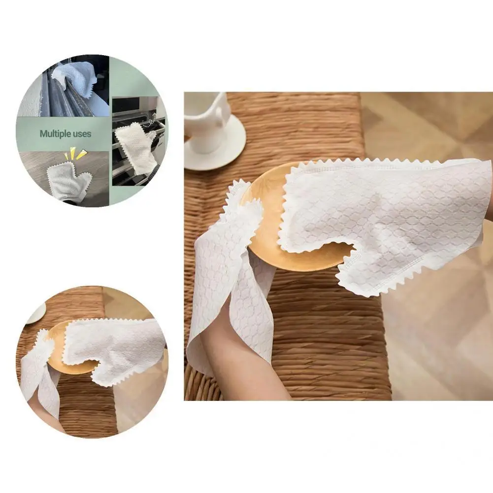 

Washable 20Pcs Reliable Wet Dry Dual Use Dusting Mitten White Dust Removal Glove Labor-saving Home Supplies