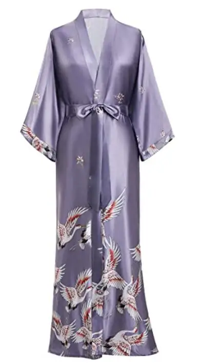 

Casual Women Bathrobe Bathrobe Rayon Silky Nightgown Robe Wedding Long Brides Nightgown Sleepwear Sleepwear Animal Satin Kimono