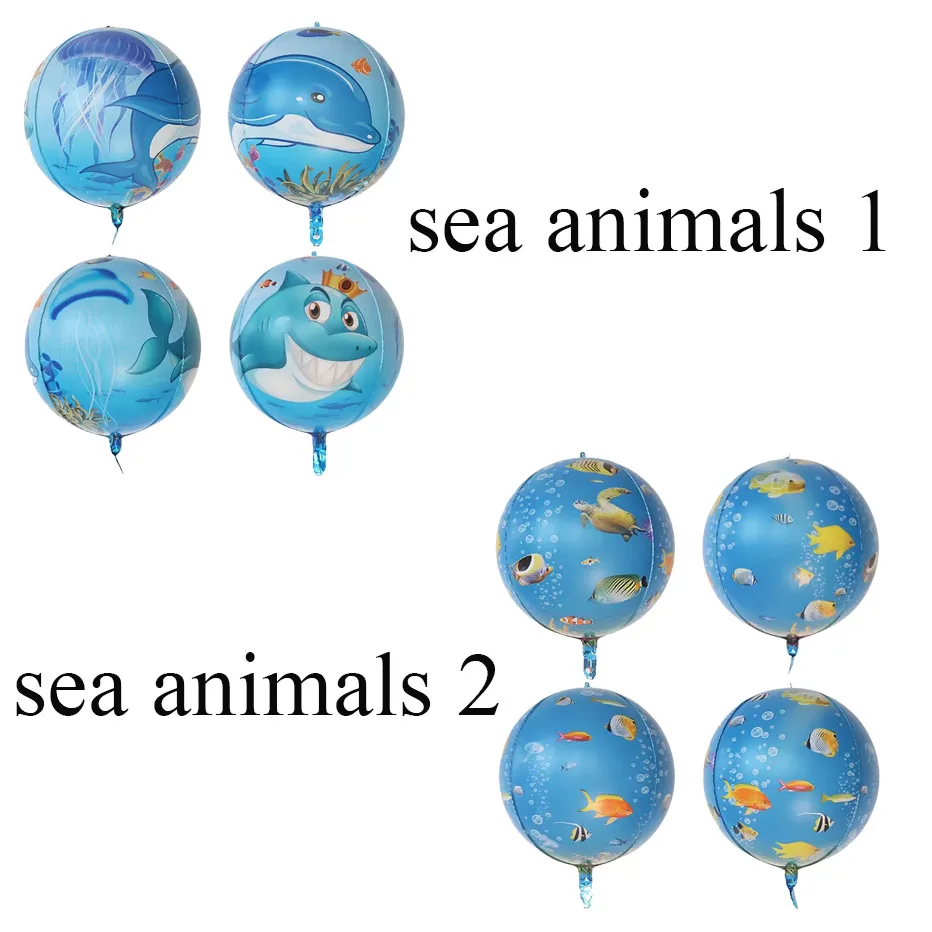 

22Inch PVC Marine Life 4d Balloons Colorful Sea Animals Air Globos Baby Shower Supplies Party Decoration Accessories Kids Gifts