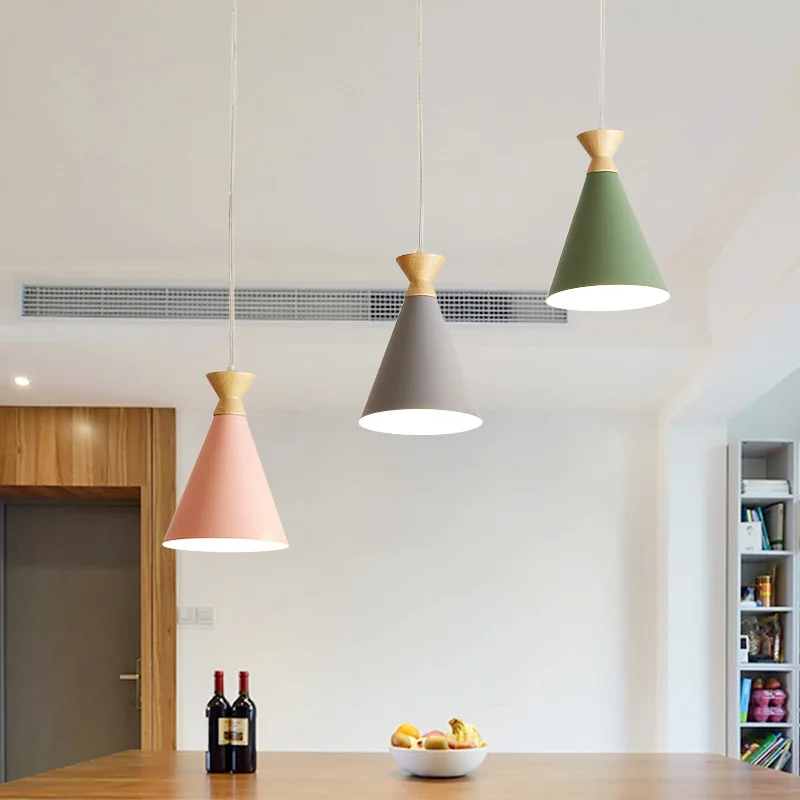 

Modern Pendant Lights Nordic Wood Pendant Lamp Industrial Hanging Lights for Living Room Dinning Room Kitchen Bar E27 110V 220V