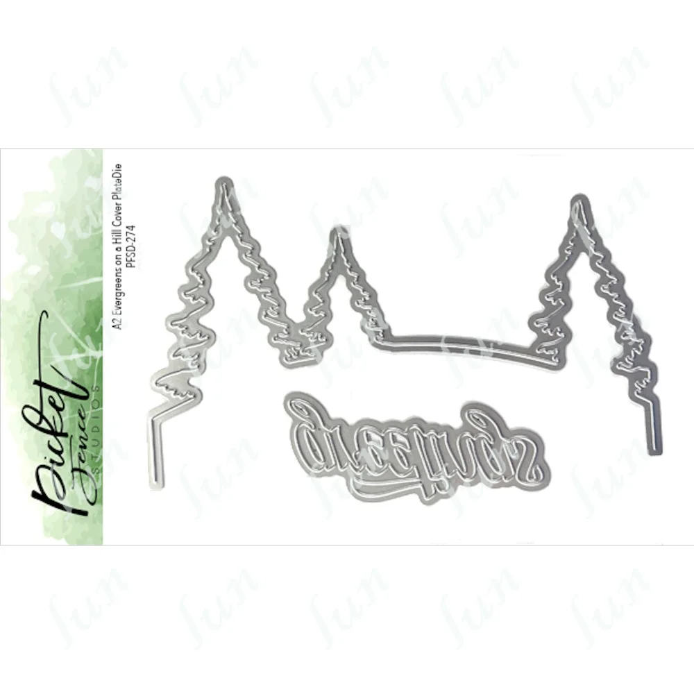 

2022 New Metal Cutting Dies Scrapbooking Paper Card Making Evergreens on a Hill Cuts Crafts Template Die Cuts Handmade