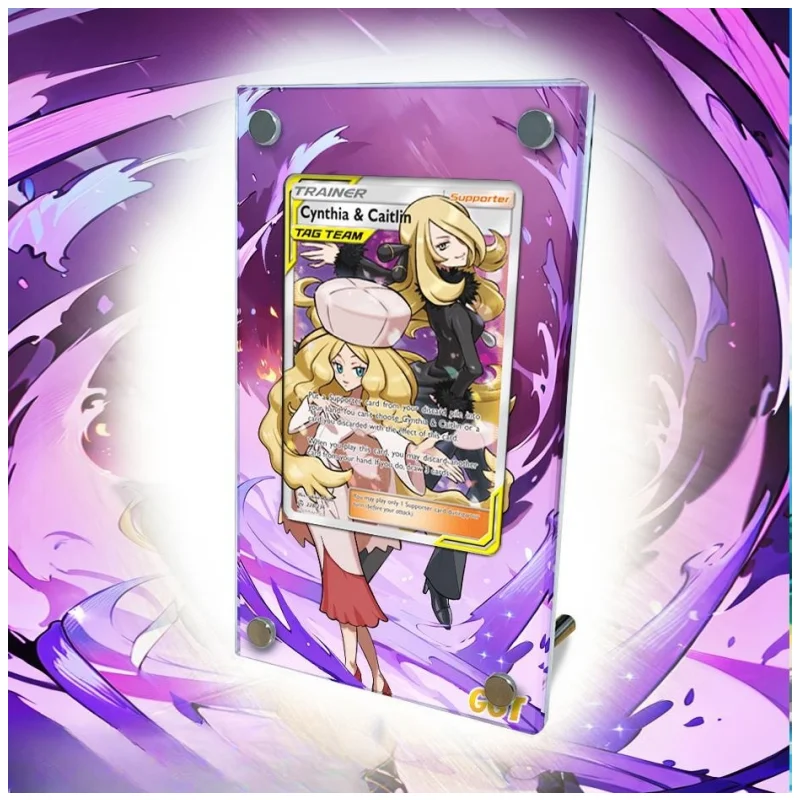 Самостоятельное изготовление, Покемон, PTCG Cynthia Caitlin Расширенная картина, карточка кирпича, новые стили, акриловый защитный чехол для аниме не включает карту