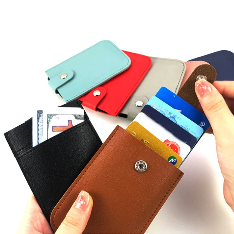 

Pull Card Sleeve Card Bag Pulled Design Wallet Short Purse Card Holder Slim Portable Mini Thickened Stacked Telescopic