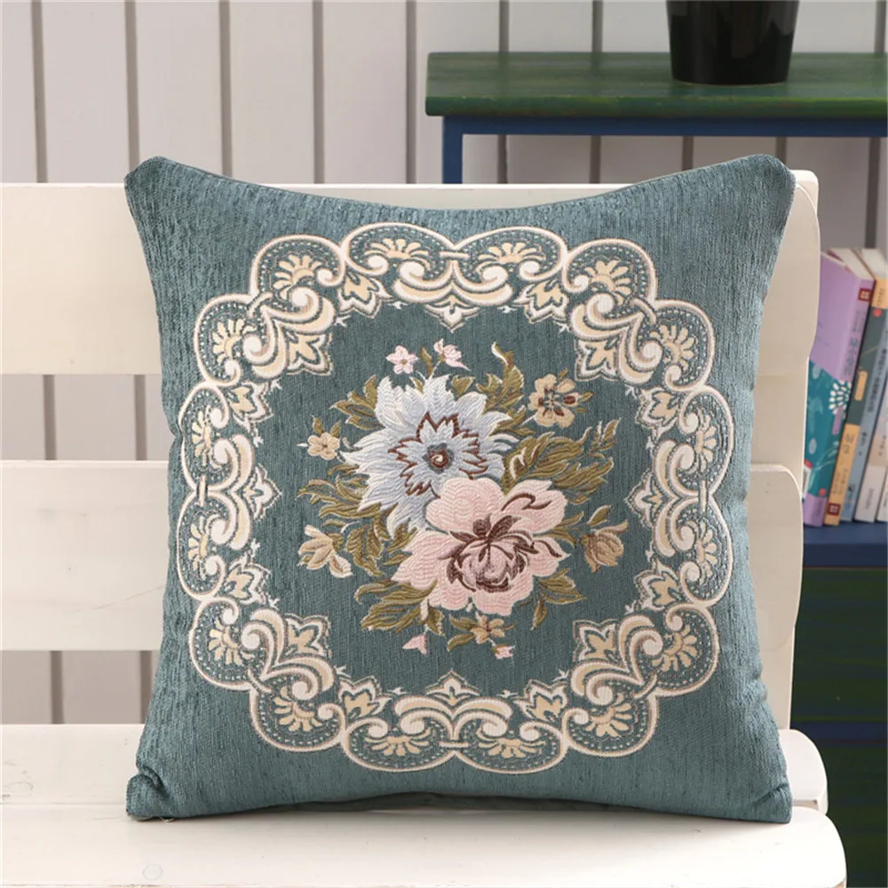 Винтажный дизайнерский чехол для дивана и стула с вышивкой из синели 45x45 см