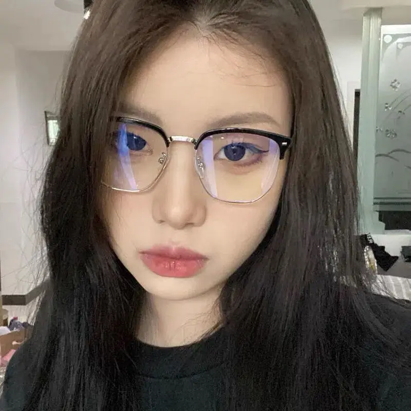 Очки Y2K с полуободковой оправой для мужчин и женщин квадратные очки чтения