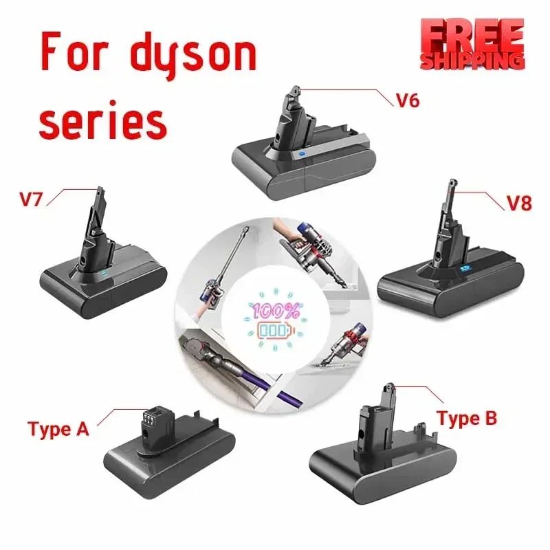 Аккумулятор для пылесоса Dyson V6 V7 V8 Series SV07 SV09 SV10 DC58 DC31 DC34
