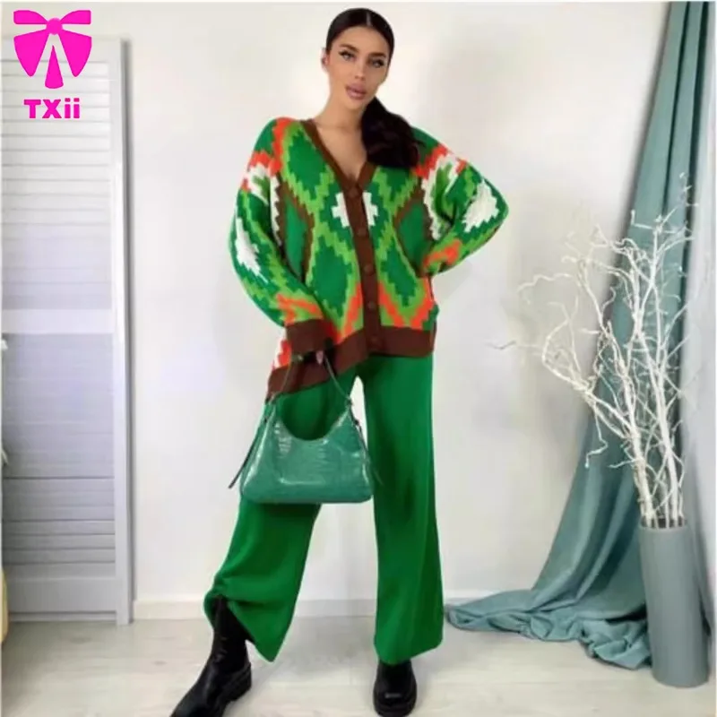 Клетчатый вязаный осенне-зимний повседневный свитер кардиган топ комбинезон с