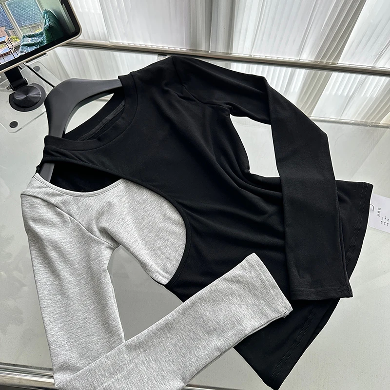 LUZHEN персонализированные тонкие футболки с открытым дизайном High Street и одним