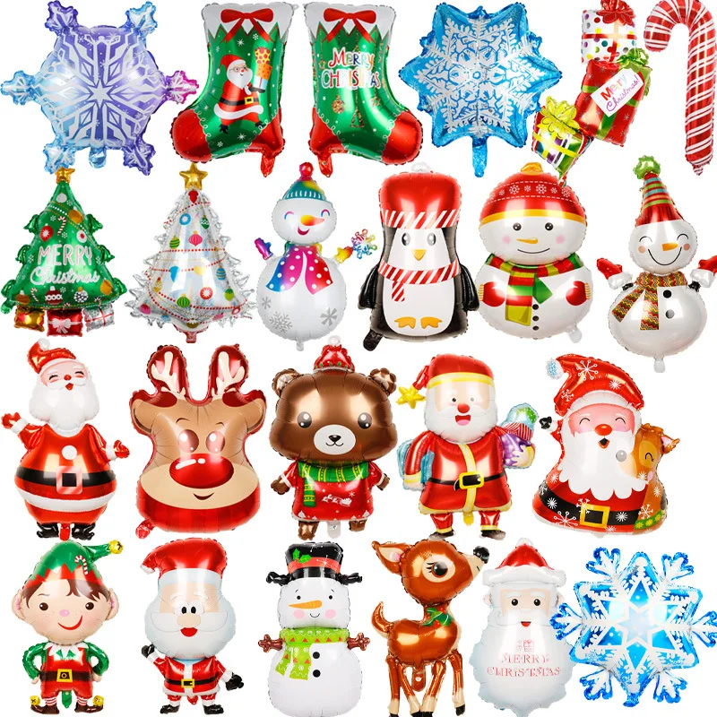 

Large Christmas Foil Balloons Golden Standding Reindeer Balloon Santa Clause Snowman Candy Cane Balloon Christmas Decorations