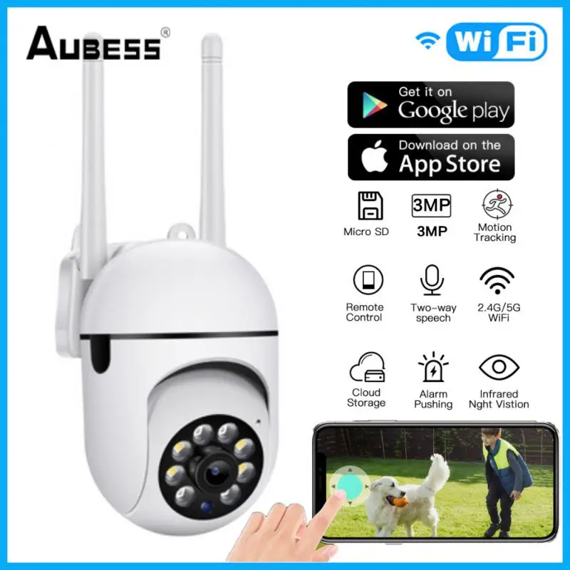 

Камера видеонаблюдения Aubess беспроводная, 3 Мп, 2,4 дюйма, HD, Wi-Fi