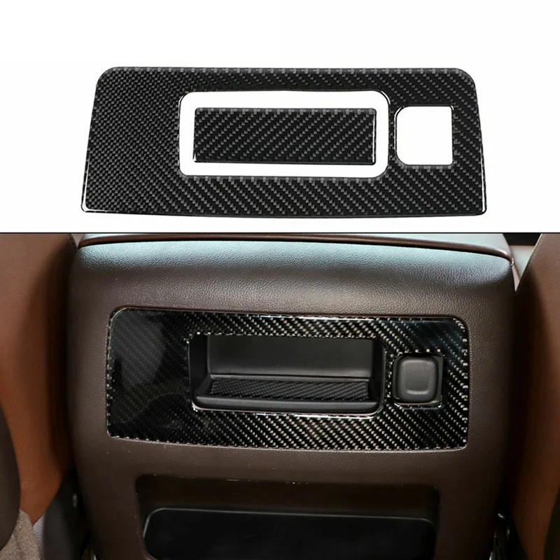 

Armrest Storage Box Trim For Chevrolet Silverado GMC Sierra 2014-2018 Accessories Soft Carbon Fiber