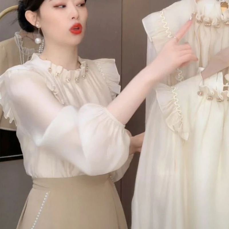 Женская рубашка с длинным рукавом 2024 Свободный Топ Модный пуловер женская