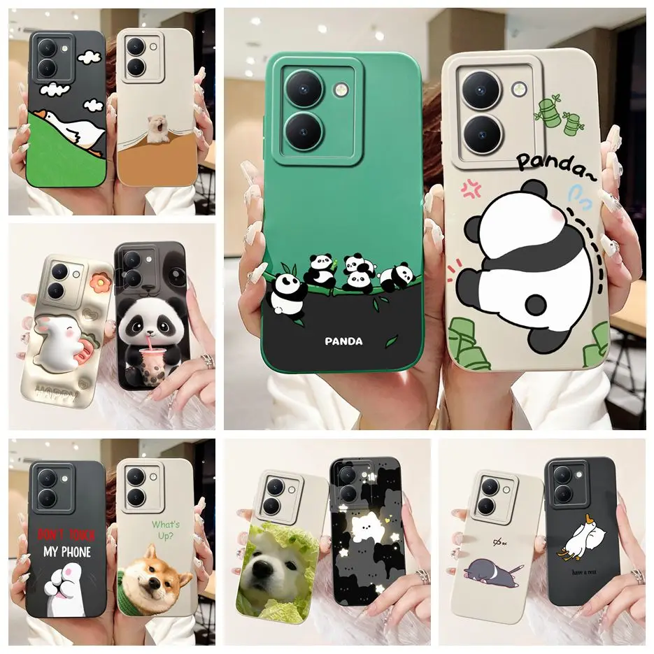 Чехол для Vivo Y36 5G V2248 с милой пандой и рисунком противоударный чехол телефона VivoY36