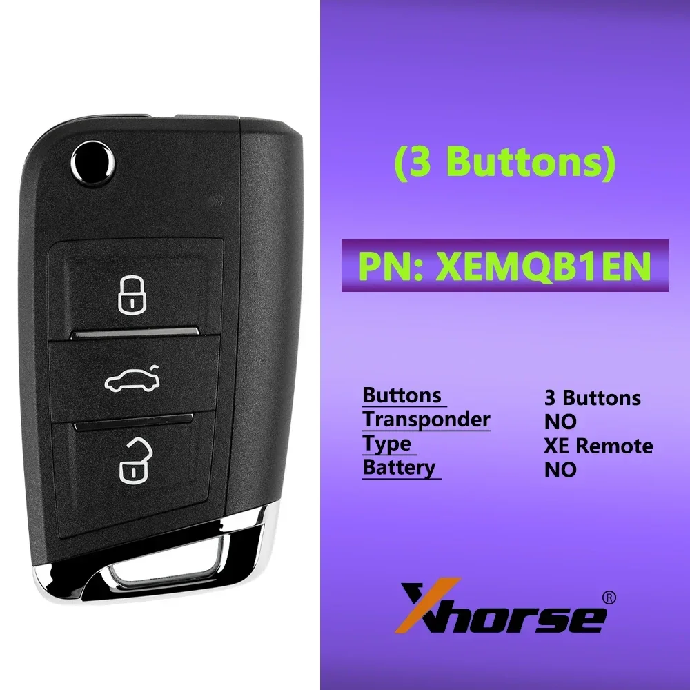 

Супер дистанционный ключ Xhorse XEMQB1EN для VW MQB, 3 кнопки со встроенным супер чипом, английская версия, 10 шт./партия