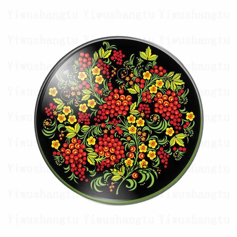 Стеклянные кабошоны с цветочным рисунком