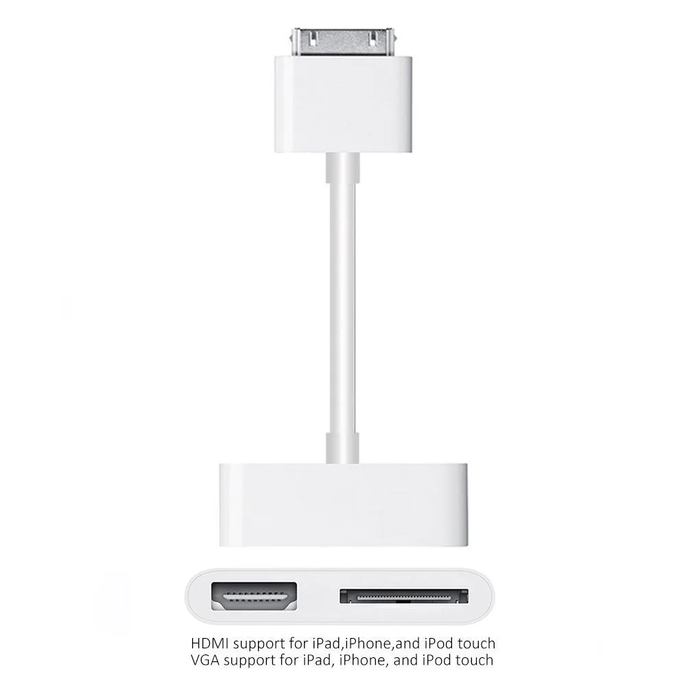 1080P Dock Connector to HDMI HDTV TV Adapter Cable for Apple iPad 2 3 iPhone 4 4S iPod |