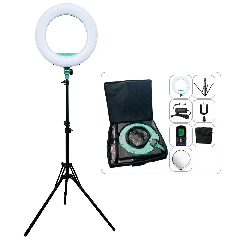 

Yidoblo AX-480EII 5500K Warm & Cold Bio-color Camera Photo/Studio/Phone/Video 18'' 240 LED Ring Light LED Lamp Makeup Ring Lamp