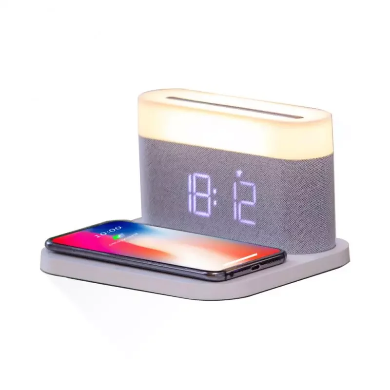 

S26 15W Fast Charging Wireless Charger Table Night Light With Alarm Clock Brightness Adjustable LED Lamp Charge For Bedroom Hot