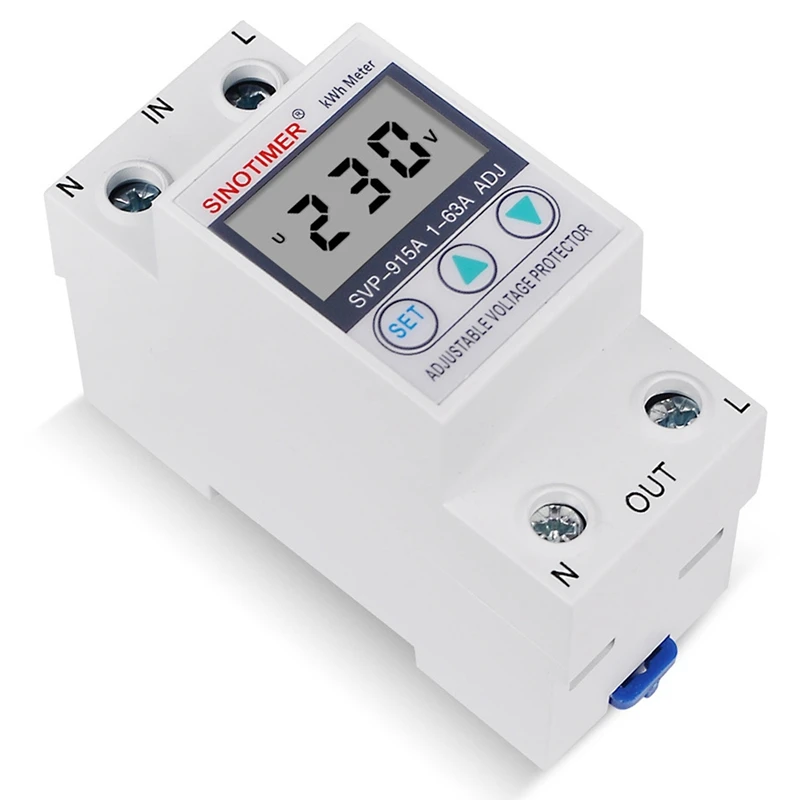 SINOTIMER SVP-915A 63A защита от перенапряжения Защита перезаписи с дисплеем